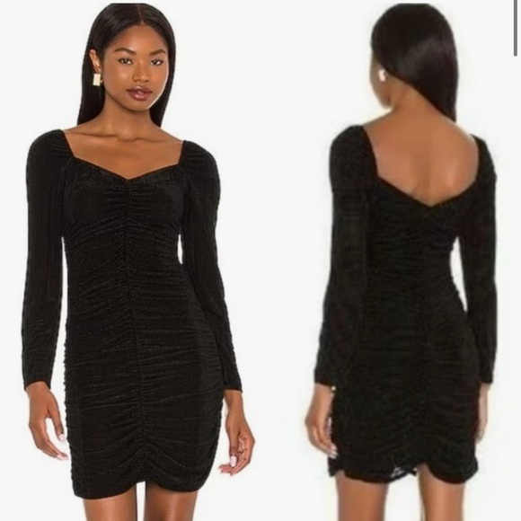 Minkpink | Chaima Black Ruched Mini Dress NWT - Picture 1 of 8